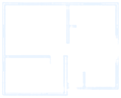 Line drawing of a 3 BHK apartment plan